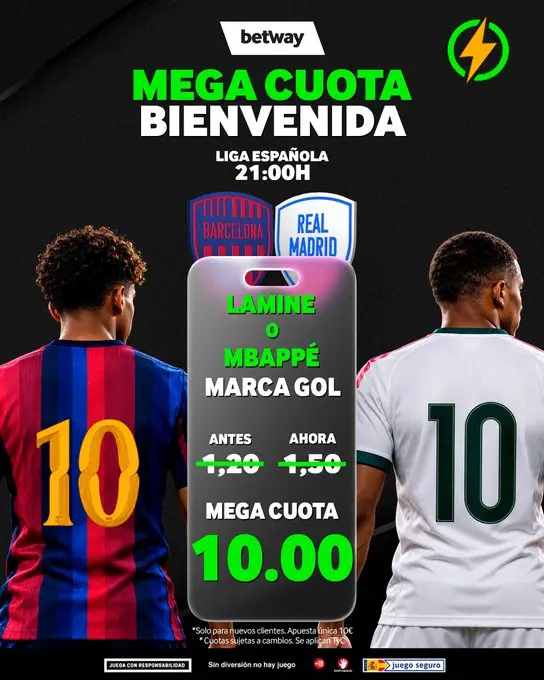 Betway: FC Barcelona vs Real Madrid. Mega Cuota