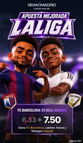 Gran Casino Madrid: FC Barcelona vs Real Madrid. Apuesta Mejorada